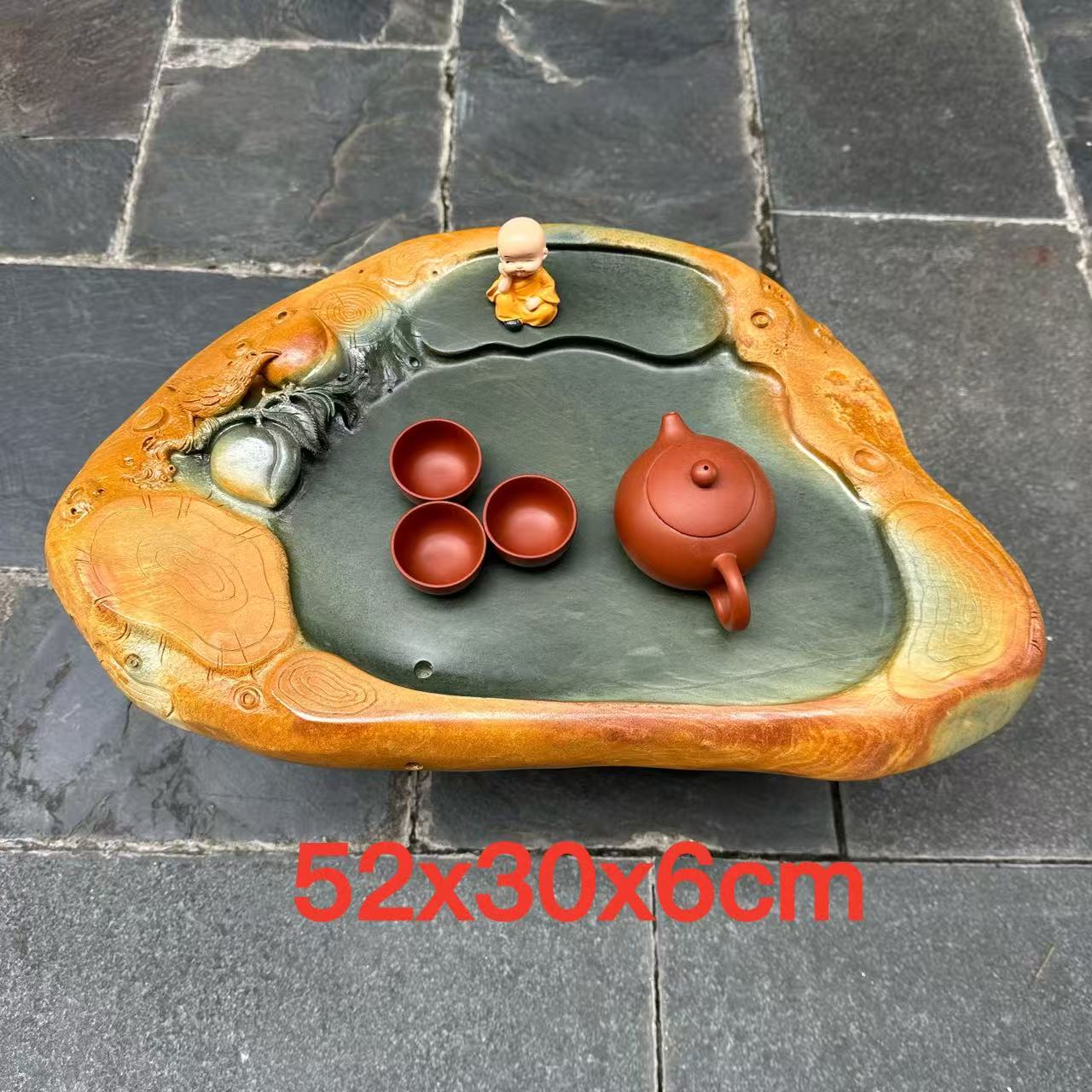 肇庆厂家端石茶盘天然绿端小号高档实用家用茶室功夫茶台茶海精品