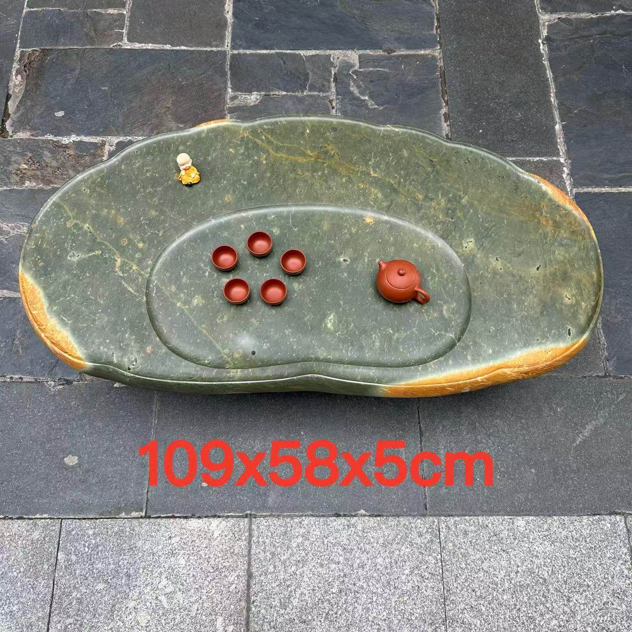 肇庆端砚茶盘天然绿端简易时尚耐用现代禅意干湿分离茶台茶几精品