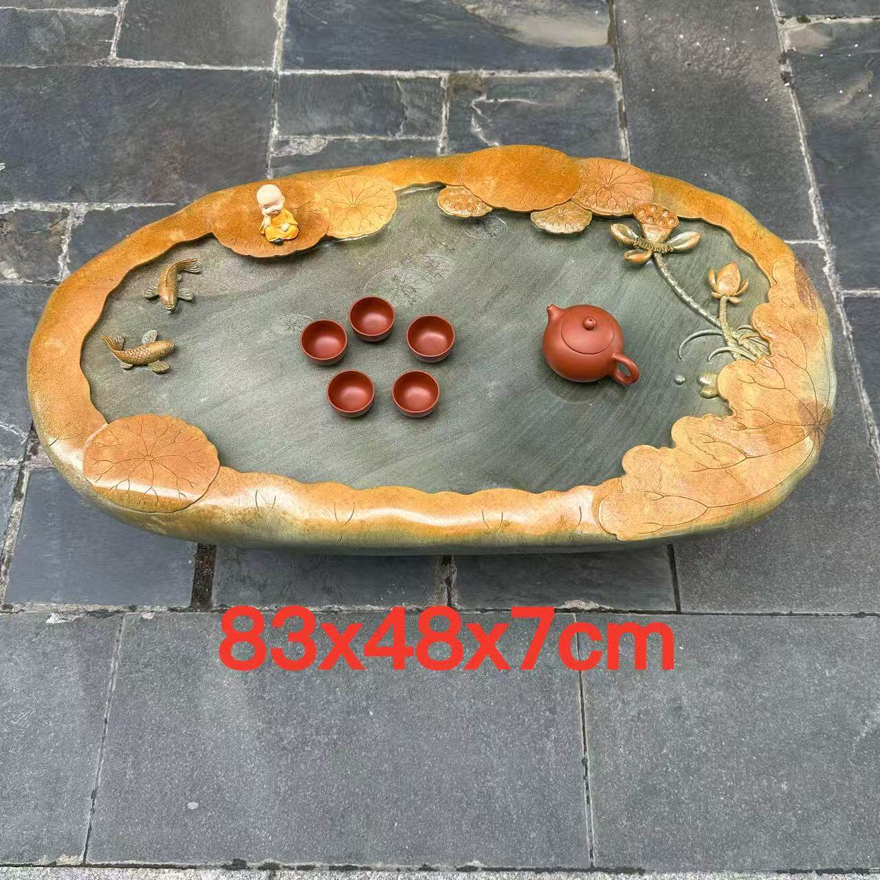 肇庆厂家端石茶盘绿端紫端宋坑创意新奇高档百年客厅摆件茶台茶海