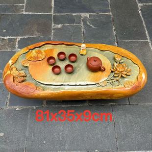 端砚茶盘手工设计现代复古风客厅办公室一 体式功夫茶台茶海摆件