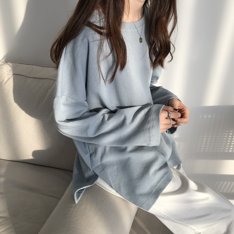 Real Price ~100 Sets of Pure Colored Sleeve Sanitary Clothes with Irregular Bottom Crotch and Long Sleeve T-shirt