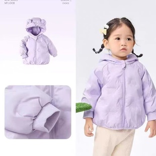 小童宝宝压花羽绒服2024新款冬男女卡通轻薄款保暖外套