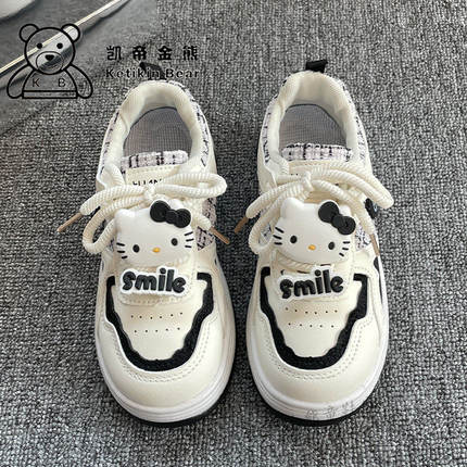 Hello Kitty女童鞋2026新款小香风板鞋女孩低帮休闲鞋儿童运动鞋