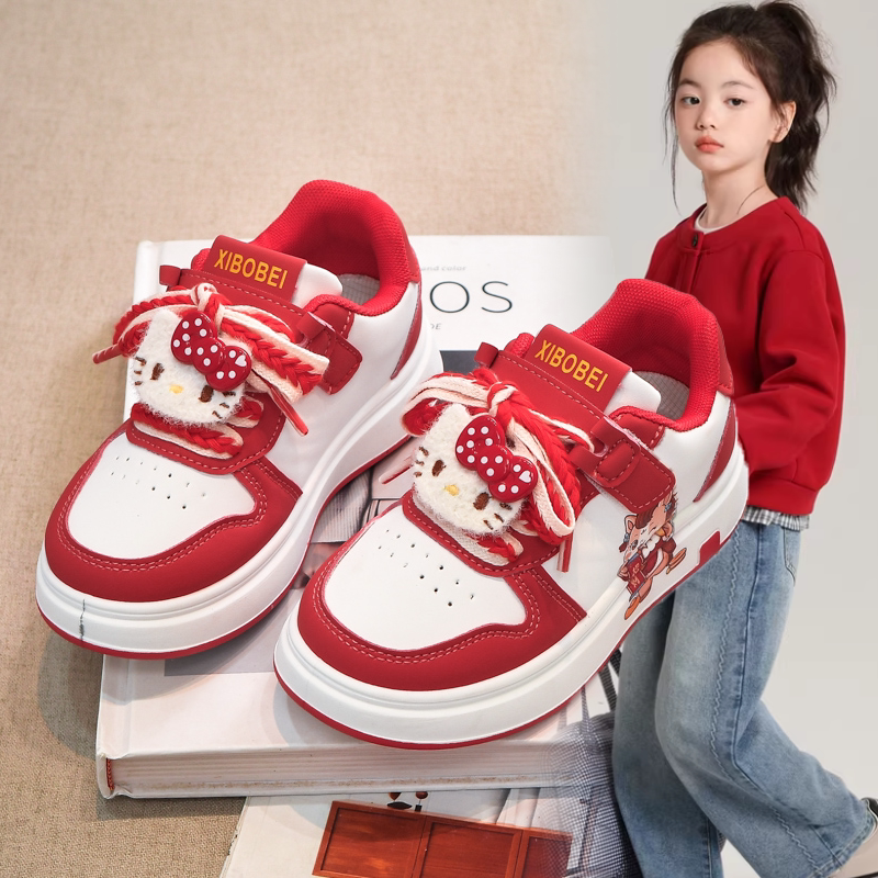女童板鞋2026春季新款中大童女孩软底运动鞋儿童鞋子凯蒂猫休闲鞋