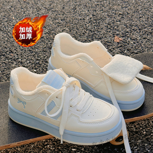 巨好看鞋子女童ins潮2026冬季加绒女鞋小白鞋百搭休闲板鞋二棉鞋
