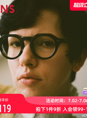 JINS睛姿近视镜CLASSIC复古板材框可加配防蓝光镜片UCF25A228