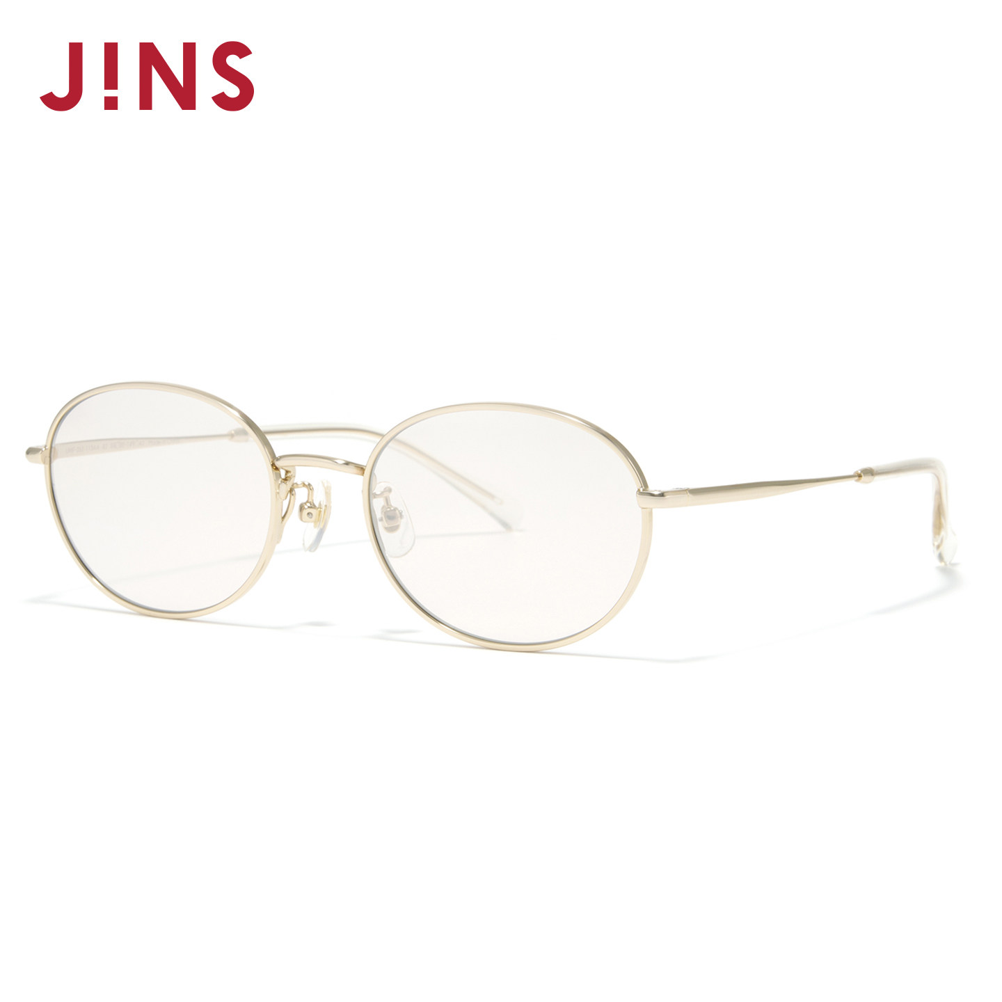 JINS睛姿太阳眼镜金属椭圆小框老钱风防晒墨镜防紫外线UMF26S113
