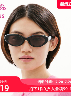 JINS睛姿太阳眼镜芭比合作款猫眼窄框防晒墨镜防紫外线LRF26S151