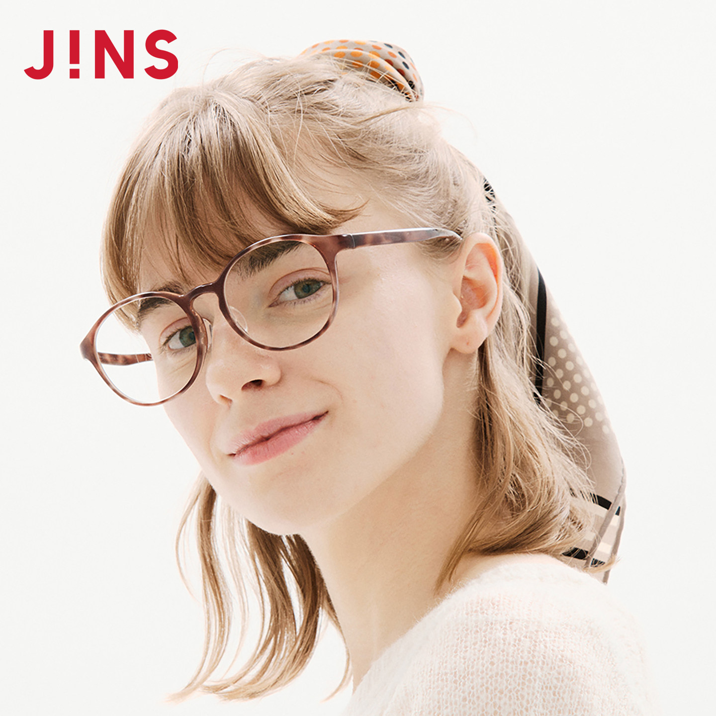 JINS睛姿HOME近视眼镜大圆框轻量休闲可加配防蓝光镜片UGF25A216