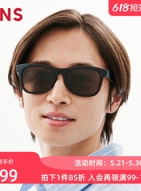 JINS睛姿折叠太阳眼镜方框复古男女防晒墨镜防紫外线URF26S102