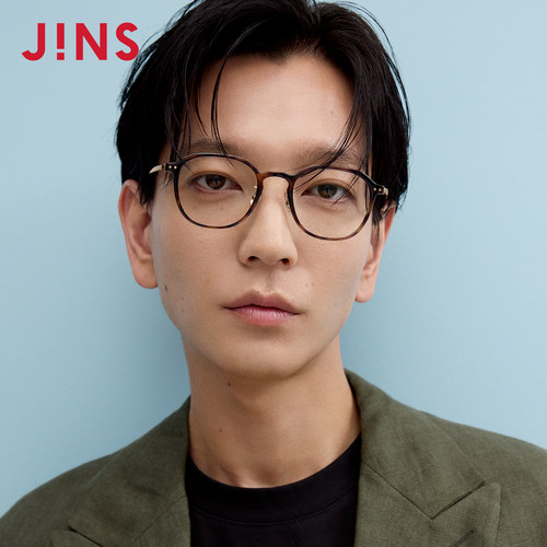 JINS男女钛框近视眼镜可加配镜片