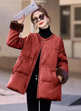 冬季新款国女装新式风圆中YH88856-领白绒羽鸭绒服时尚外套女