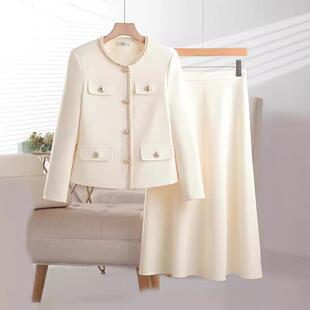 高计感AL824497法式小香风链条装饰外套女尚宽时松小个子半端身裙