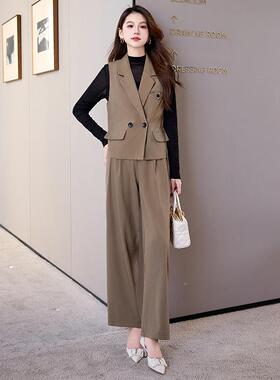 秋季新阔女装HM8272-0时尚套装洋甲气款马针织衫腿裤三件套装