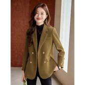双排扣西装 上宽高级感休闲西洋 气松大码 外AL822126套女秋新款 时尚