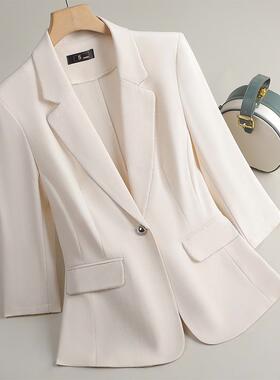 袖黑色西装外套女七分新款春季通勤收腰GDX-1721业气质百搭薄款西