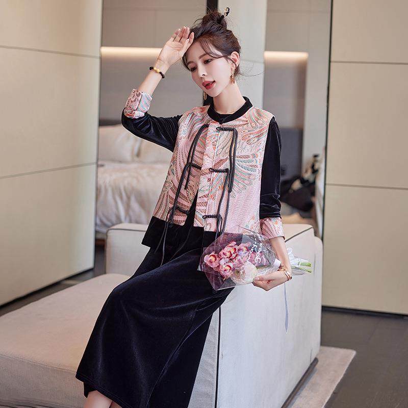 春秋马款时尚套装国风新新中裙式甲HG23287三件套长袖套小个子,女装/女士精品,时尚套装,淘宝优惠券,粉丝福利购,淘宝优惠卷