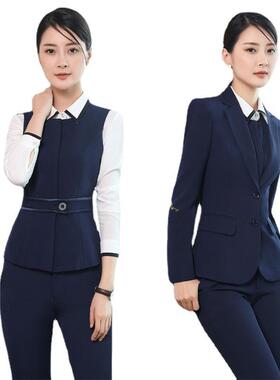 长袖真口袋面外套女职业装西AL-58731试装学生校服黑色大码正装装