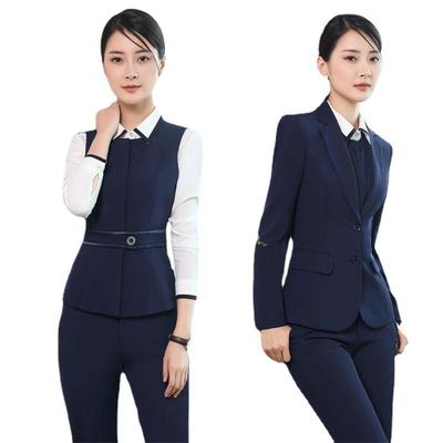 长袖真口袋面外套女职业装西AL-58731试装学生校服黑色大码正装装