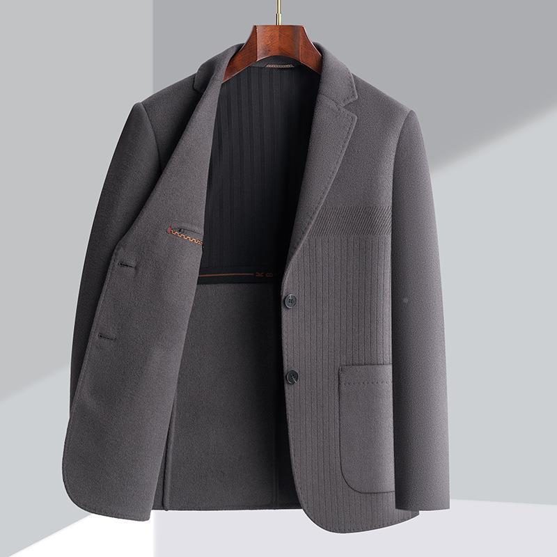 男士双面羊绒西服中年爸爸西商羊休务闲厚单Y2306-PP冬季毛呢西装