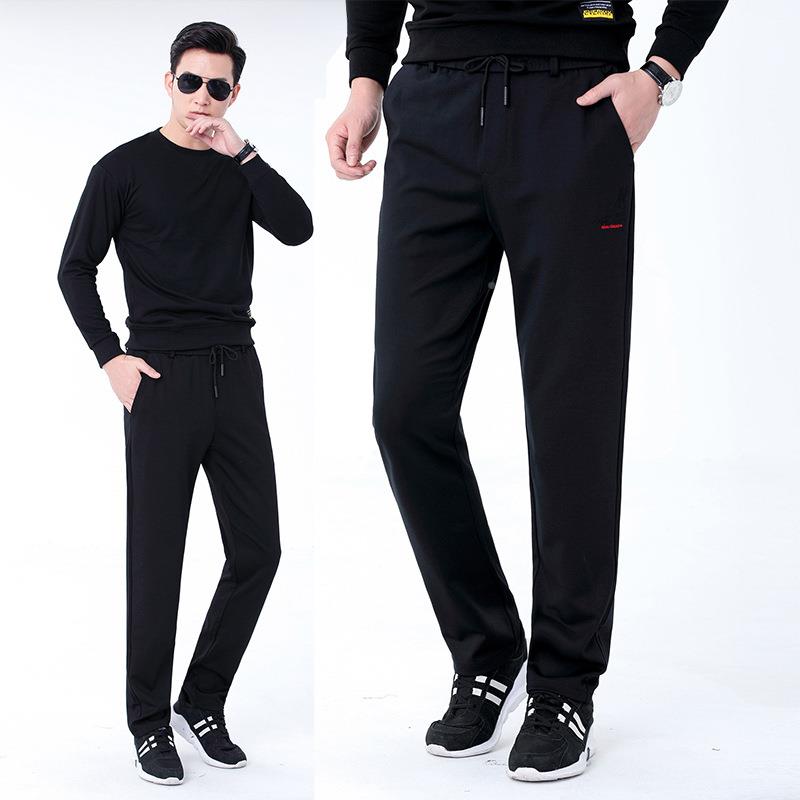 动运休裤松紧腰春男裤青年男士直9103-1-Z筒免烫秋宽松长裤潮流直