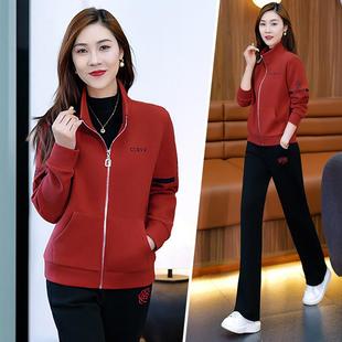 加绒动套运女秋74297941冬新款洋气加厚卫保衣装外套暖长裤两件套