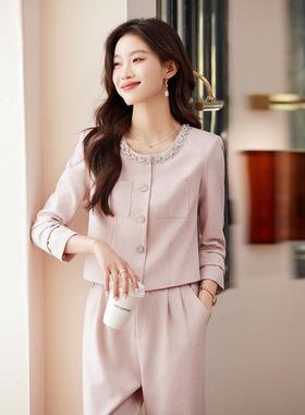 媛小香风名女西装外套女新款春秋高YAN-8201端气质神范小个子短款