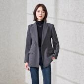 秋冬季 领外休套女尚气质百 时小YAN7222西装 新款 排双扣职业闲长袖