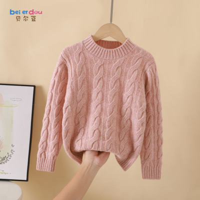 儿童秋冬加厚100%羊毛衫女童男童毛衣圆领针织衫羊绒打底新款宝宝