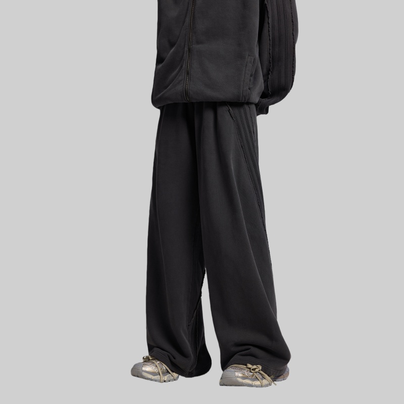 男装秋冬水洗青少年卫裤美式潮牌宽松直筒oversize潮牌运动裤