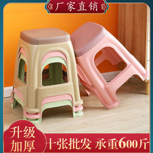 加厚大号客厅防滑餐桌凳高凳熟胶简约塑料凳子家用椅子经济型板凳