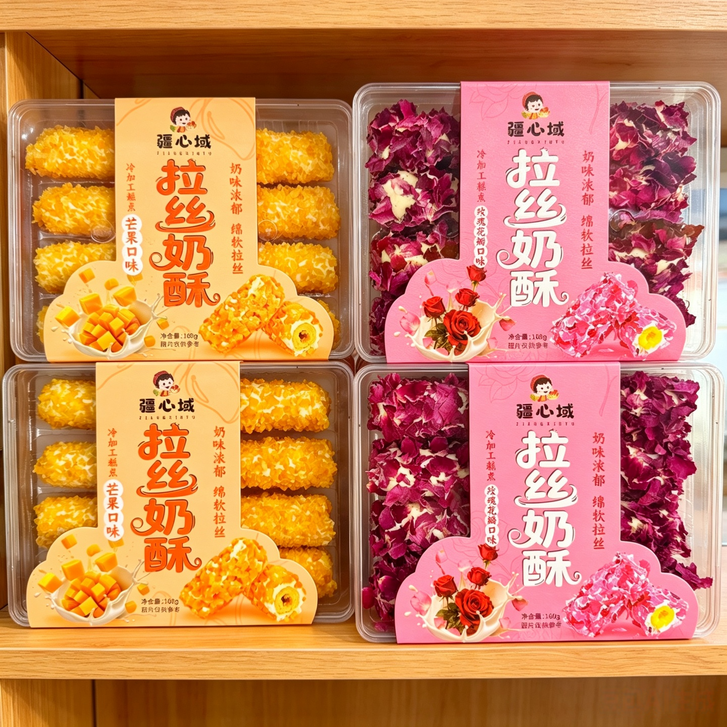 疆心域拉丝奶酥奶酥蛋卷糕点玫瑰花瓣芒果味休闲零食特产