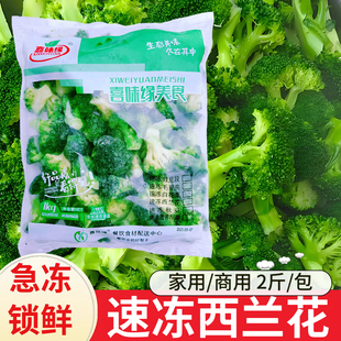 蔬之宴西兰花1kg冰鲜冻花菜火锅麻辣烫饭轻食蔬菜餐饮食材半成品