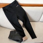 外贸加绒舒服不掉色厚绒巨弹力显瘦高腰打底裤 健美运动裤 可外穿女