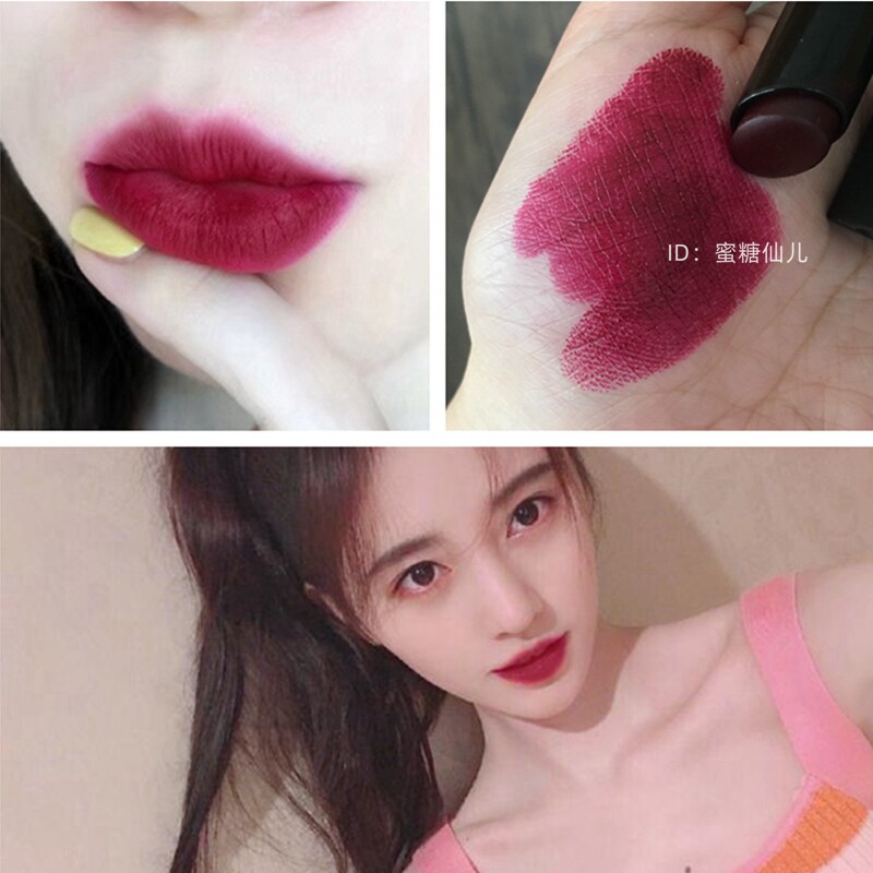 ins超火中毒浆果梅子色车厘子复古红雾面哑光口红学生党小众品牌
