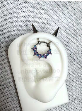 F136钛合金原创恶魔钉耳钉耳桥耳环耳饰