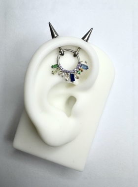 流光秘语太阳花恶魔钉小众钛合金双恶魔角钉双耳轮钉耳骨钉耳环