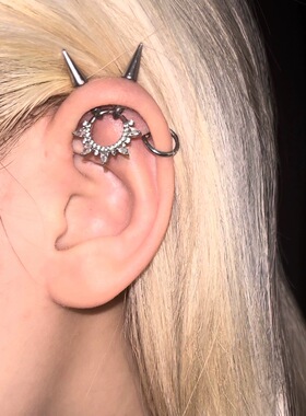 朋克恶魔钉原创个性锆石款