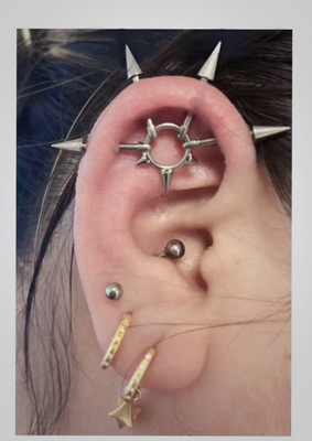 原创钛合金解构恶魔耳桥小众设计耳钉耳环