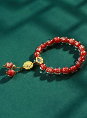 香灰琉璃手串红色手链