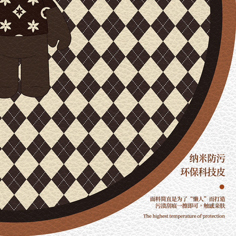 硅胶复古咖啡厅圆形桌垫圆桌桌布防水防油防烫免洗茶几台布桌面垫