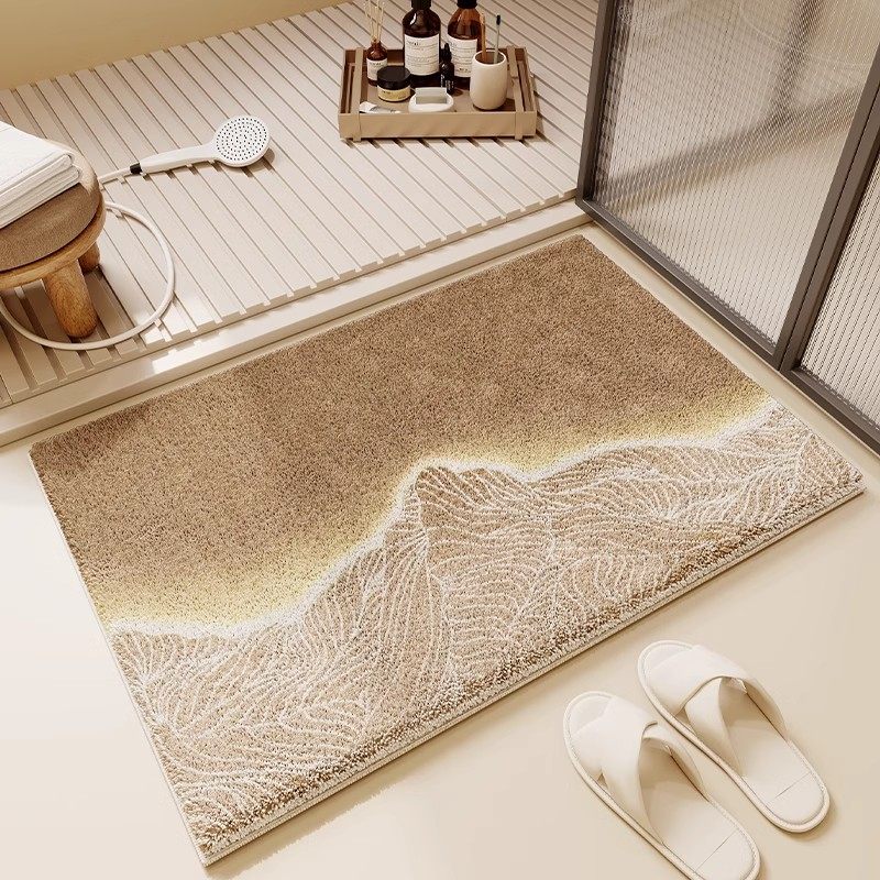 毛绒浴室吸水软地垫奶油风防滑速干卫生间厕所洗手间门口脚垫地毯,居家布艺,家用脚垫,淘宝优惠券,粉丝福利购,淘宝优惠卷