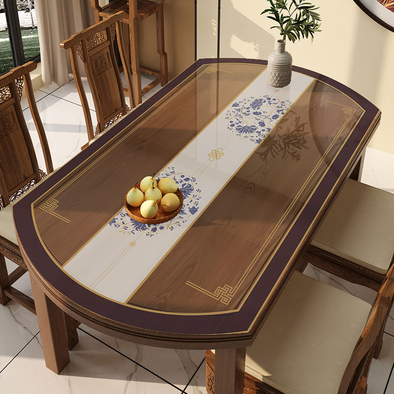 米娜春天软玻璃椭圆形弧形台垫