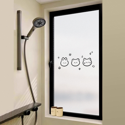 卡通浴室玻璃贴纸透光不透明
