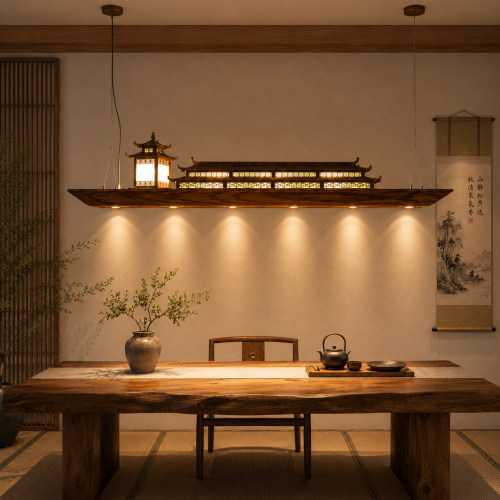 宋式美学禅意茶室吊灯