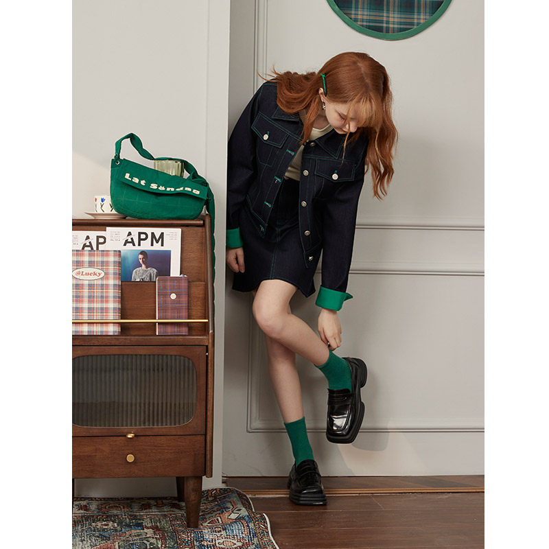 库恩玛维牛仔套装裙女小个子2023新款早秋甜酷洋气时尚秋装两件套