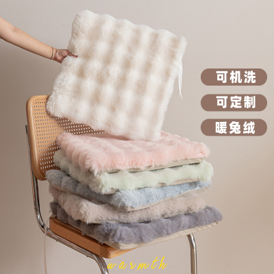 奶油风方形坐垫泡泡绒冬季加厚垫