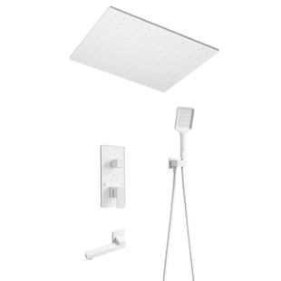 隐藏式花洒暗装暗藏嵌入墙式淋浴花洒预埋天幕硅胶配件奶油风套装