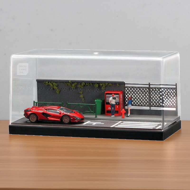 164合金车模停车场仿真街边