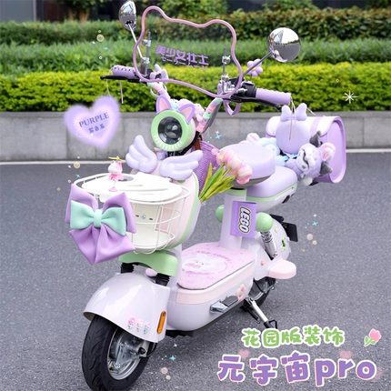 适用爱玛元宇宙pro花园版电动车装饰挡风板后视镜带锁尾箱包脚垫